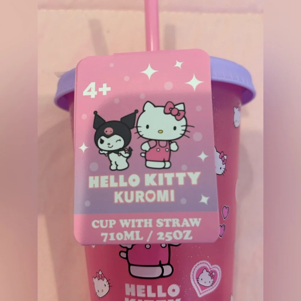 Hello Kitty Kuromi Cup with Straw